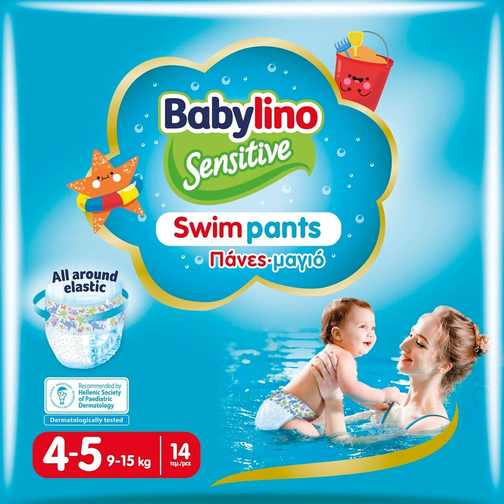 Pantaloni de înot Sensitive, scutece pentru mare și piscină Mama si Copilul Naty Shop Marimea 4/5 (14 bucati)