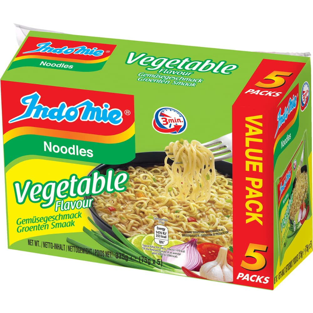 INDOMIE - Instantnudeln mit Garnelen, 5er Pack - (1 x 5 x 70 g)