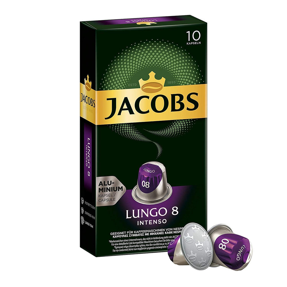 Kaffeekapseln Lungo Intenso, Intensität 8 von 12, 200 Nespresso®* kompatible Kapseln, 10 x 20 Getränke & Kapseln Lungo Intenso, Intensität 8, 100 Nespresso®* 10er Pack, 10 x 10 Getränke