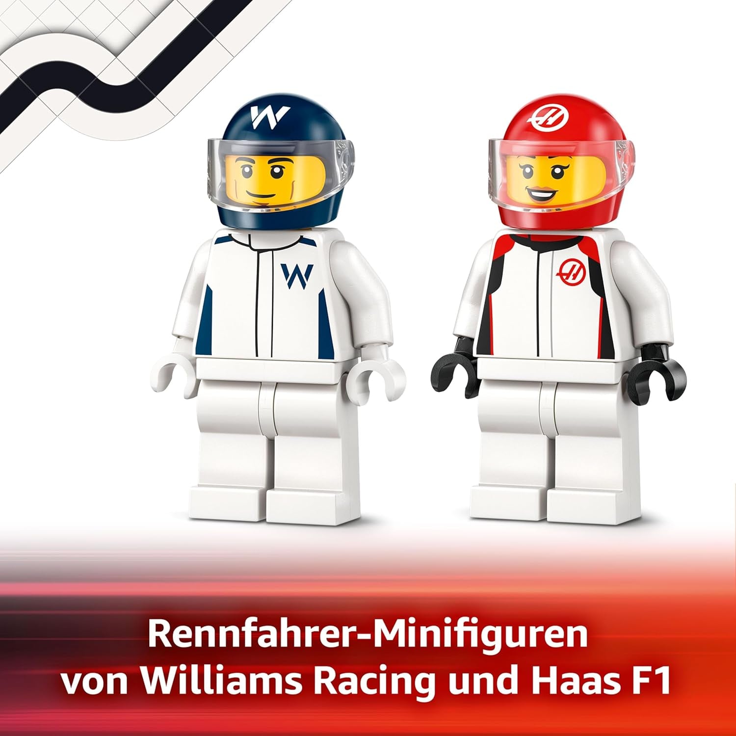 LEGO City F1 Williams Racing & Haas F1 Race Cars - Toy Formula 1 Building Models with 2 Driver Minifigures & Start Lights - Small Gift Idea for 4+ Year Old Toddlers, Boys & Girls - 60464