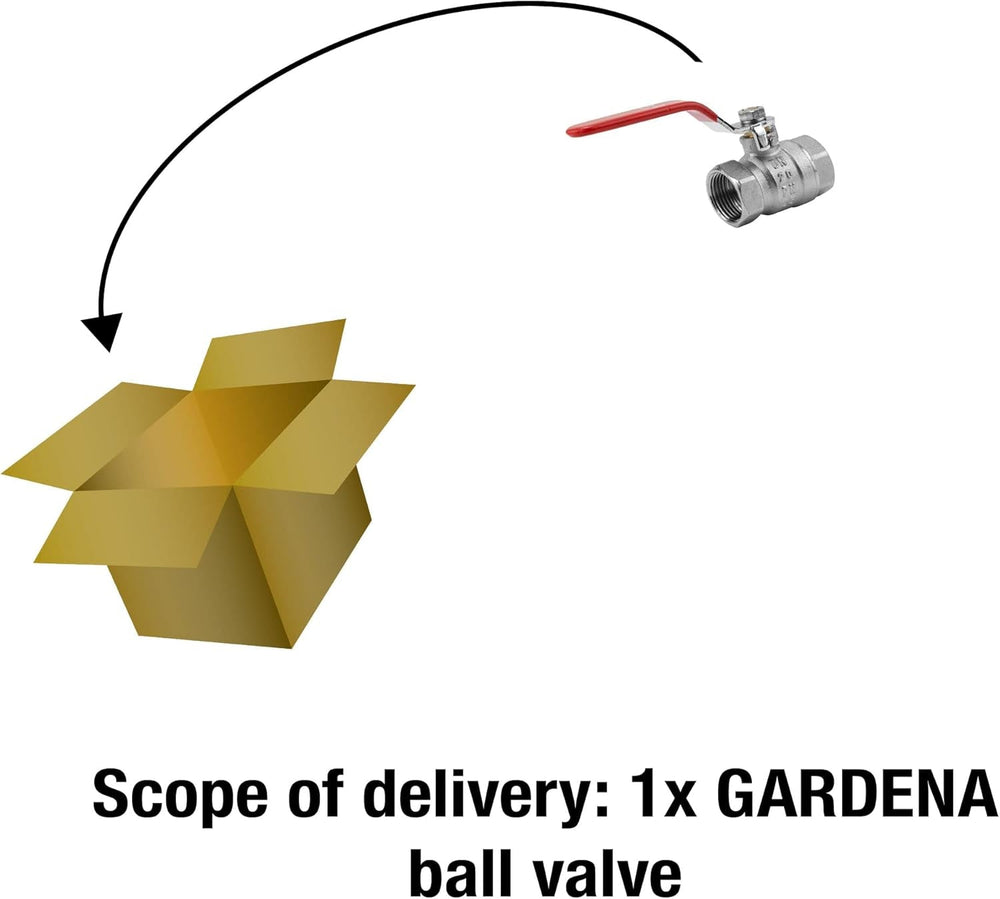 Robinet cu bilă Gardena: Robinet de evacuare pentru uz interior și exterior, filet interior pe ambele părți, filet de 26,5 mm (G 3/4 inch) (7336-20)