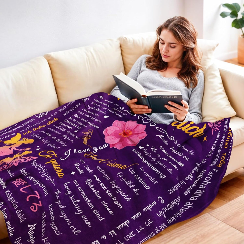 Geschenke für Mama, Jubiläumsgeschenk für Paare, besondere Frauen, Ehemänner, Schwestern und Mütter, Sicherheit, ideal für Muttertag, Valentinstag und Weihnachten, 127 x 152 cm, Betten und Decken, Yasrlvun