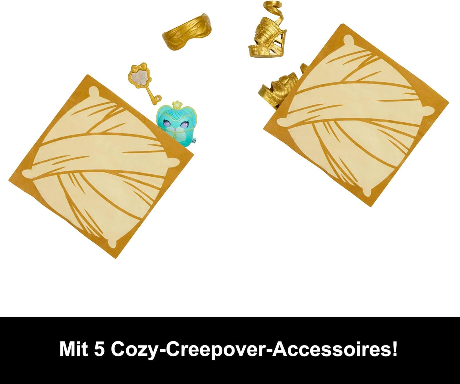 Păpuși și accesorii Monster High Buried Secrets, temă confortabilă Creepover cu păpușă misterioasă și 5 surprize de dezvelit (cifrele pot varia), HYV64 Papusi Naty Shop