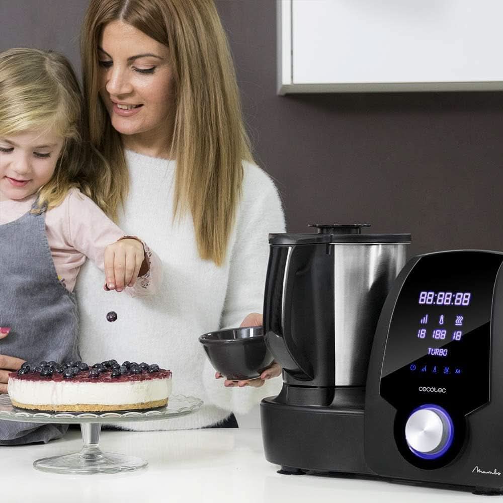 Cecotec Mambo 6090 Multifunktions-Küchenmaschine, 1700 W, 23 Funktionen, Krug Mit Fassungsvermögen 3,3 L, 3 Teller Gleichzeit, 10 Geschwindigkeitsstufen, Timer Küchenroboter und Mixer Naty Shop