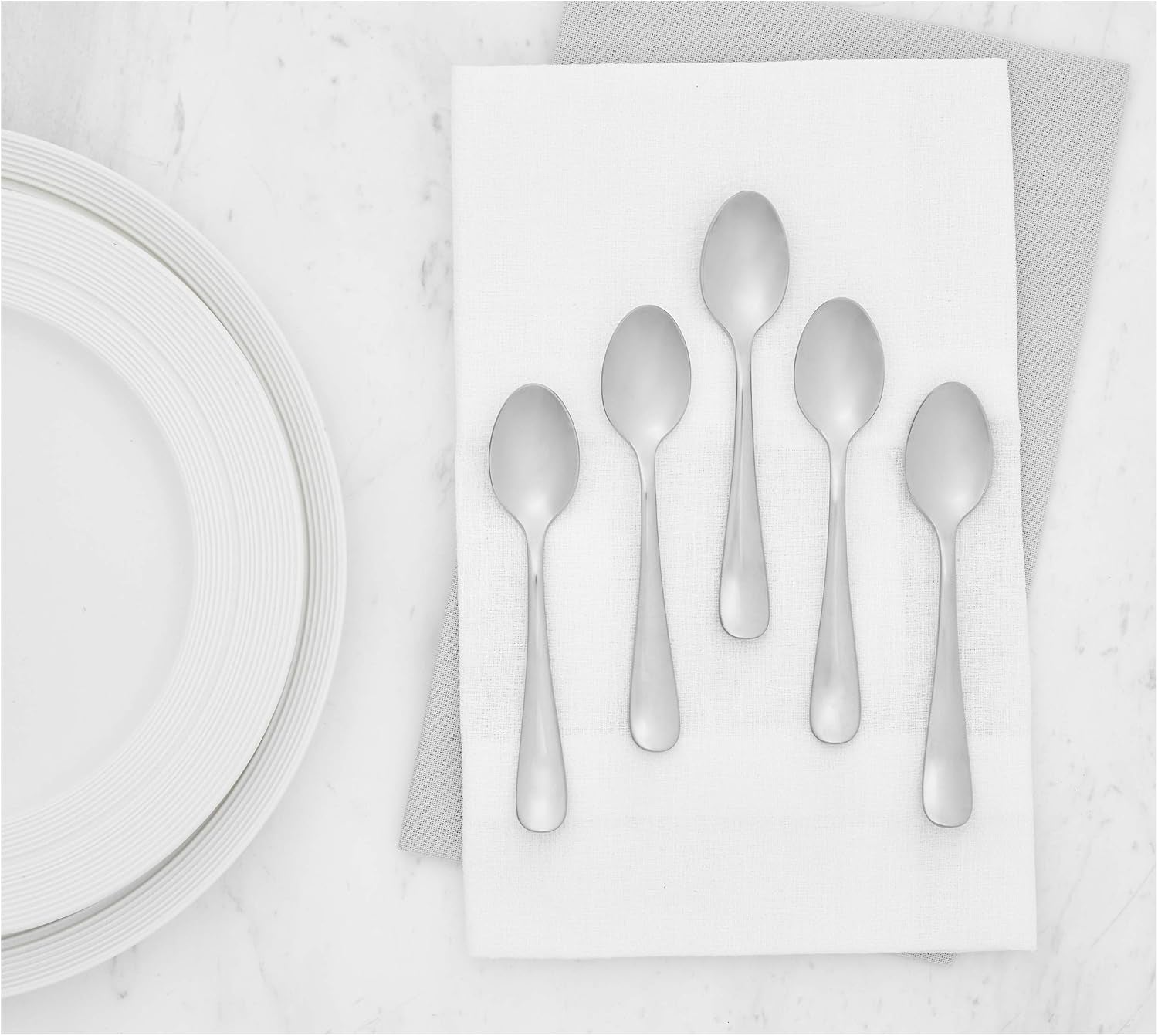 Kaffeelöffel aus Edelstahl, Design mit runden Kanten, 12er-Pack, Silber Naty Shop Kitchen