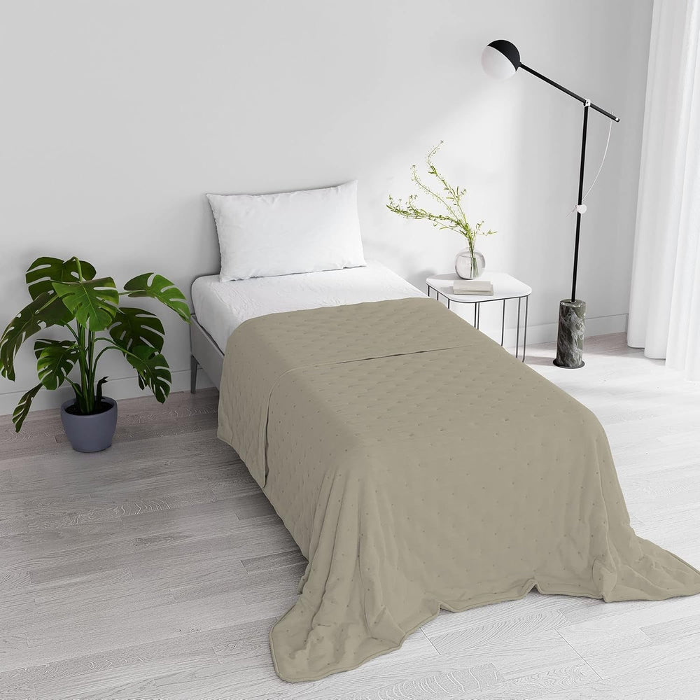 Italienische Bettwäsche CHIC Sommerdecke, Mikrofaser, EINZELN 170X250Cm, braun Tagesdecken und Steppdecken Naty Shop