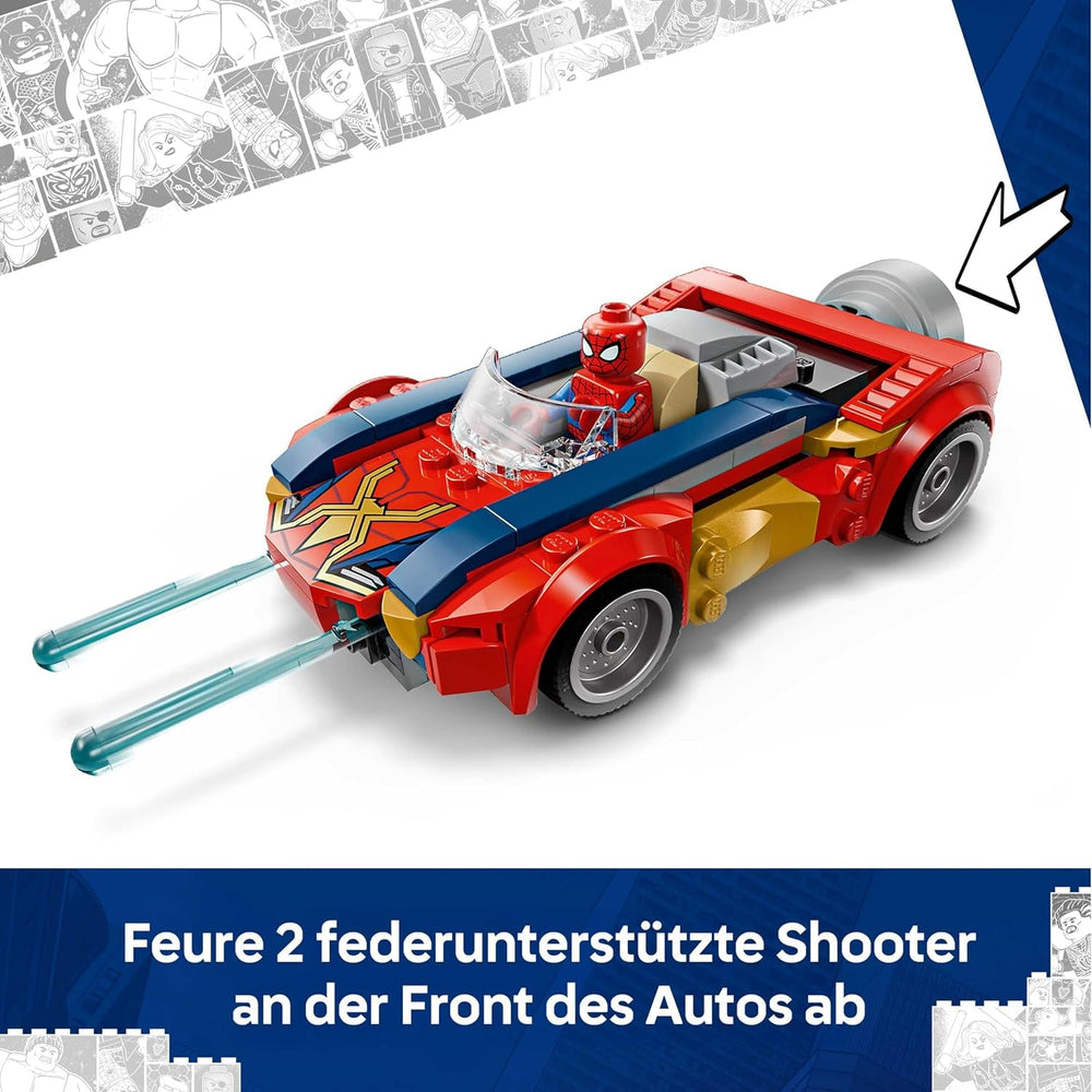 LEGO | Marvel Spider-Man Auto vs. Venomized Wolverine - Superhelden Spielzeug mit Spielzeugauto - Konstruktionsspielzeug mit 2 Minifiguren und 2 Shooter - Geschenk für Jungen ab 7 Jahren - 76336