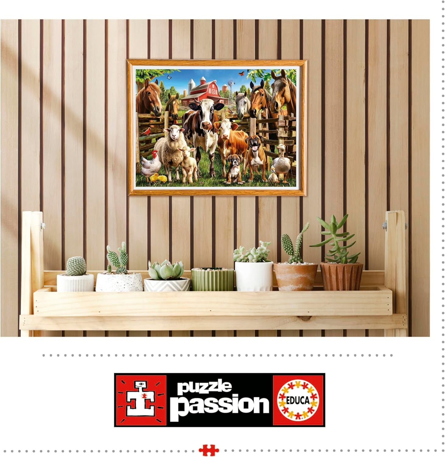 Educa - Puzzle de 500 piese pentru adulti | Animalele de la ferma obraznice. Dimensiuni: 48 X 34 cm. Include lipiciul de puzzle Fixpuzzle. Pentru 11 ani (19905) Puzzle Naty Shop