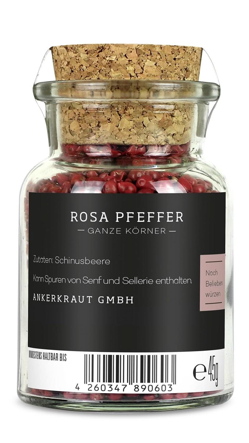 Ankerkraut, piper roz (Schinus Berry), fructe de padure roz, perfect pentru Gin Tonic, 45 grame Condimente Naty Shop