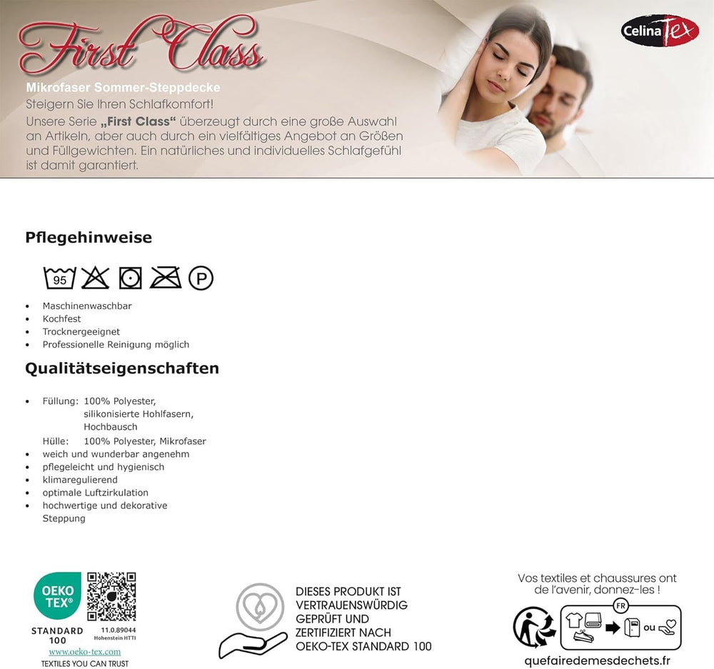 Celinatex First Class Summer Lightweight Duvet 155 X 200 Cm Quilt Ultra Lightweight Summer Duvet Respirabil Plapumi si pilote Naty Shop