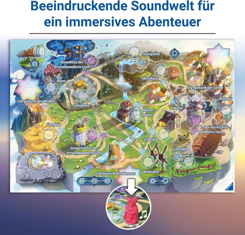 Ravensburger 24582 Ventopia - Insula Zburătoare, joc de societate cu electronice pentru copii cu vârsta de 7 ani și peste, pentru 1 până la 4 jucători