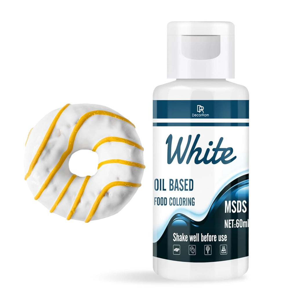 Fettlösliche Lebensmittelfarbe Für Schokolade - 60Ml Ölbasis Lebensmittelfarben Für Fondant, Torten Dekoration, Backen - Flüssige Food Coloring Für Kakaobutter, Buttercream, Kuchen (Schwarz) Naty Shop Weiß