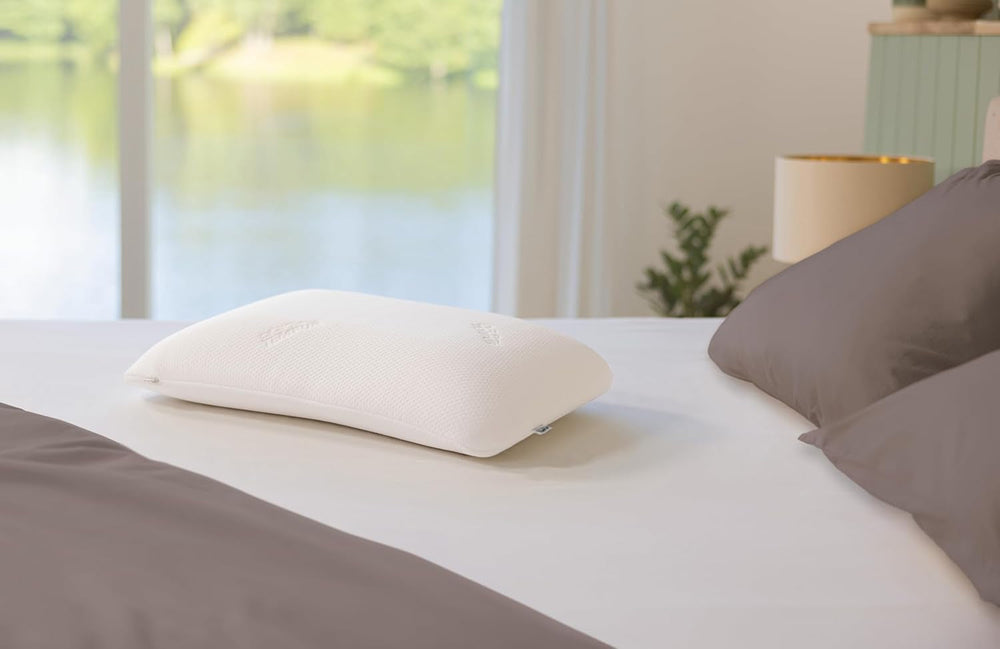 Pernă de dormit TEMPUR Symphony din spumă cu memorie, pernă ergonomică cu suport pentru gât pentru cei care dorm pe spate și pe o parte, senzație fermă, mărimea S (63 x 43 x 11 cm)