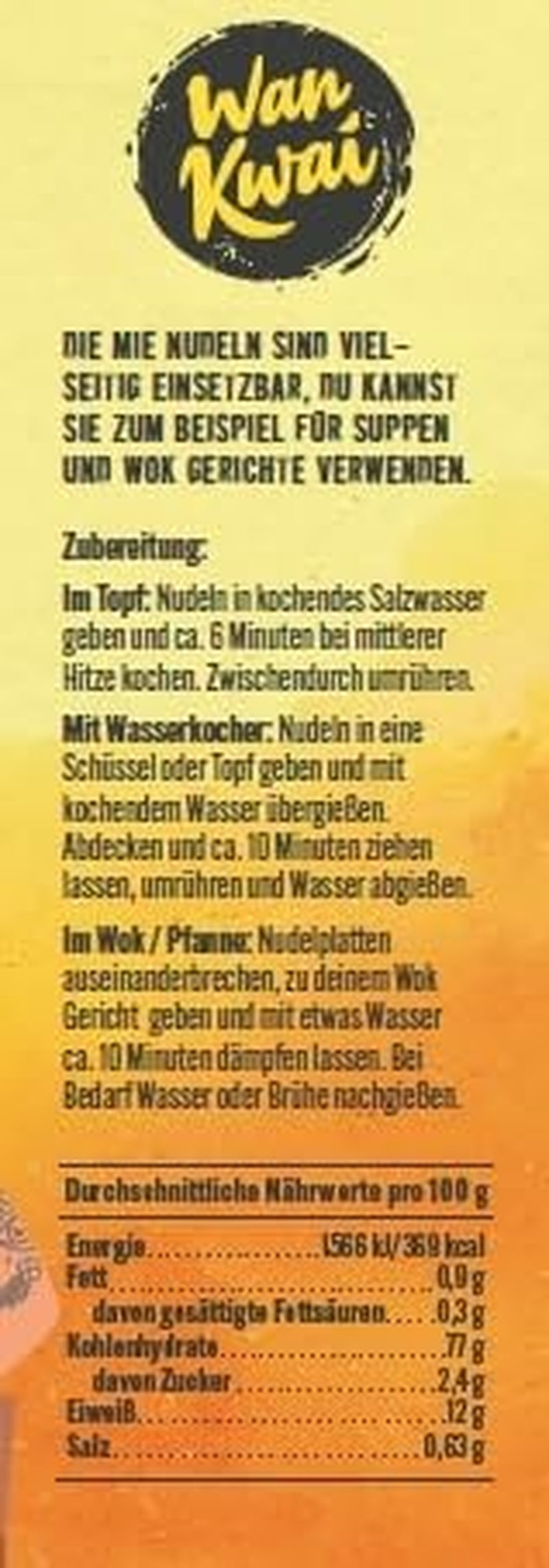 Wan Kwai Mie Nudeln 250g: Vielseitig einsetzbar in Suppen und Wok-Gerichten, schnell zubereitet in 6 Minuten, entdecken Sie den Geschmack der asiatischen Küche und profitieren Sie von hochwertigen Zutaten.