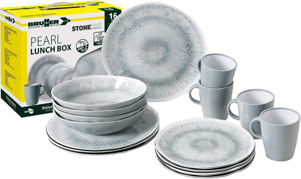 ESS Geschirr, Melamin, Lunchset, 16-teilig Geschirrsets Naty Shop