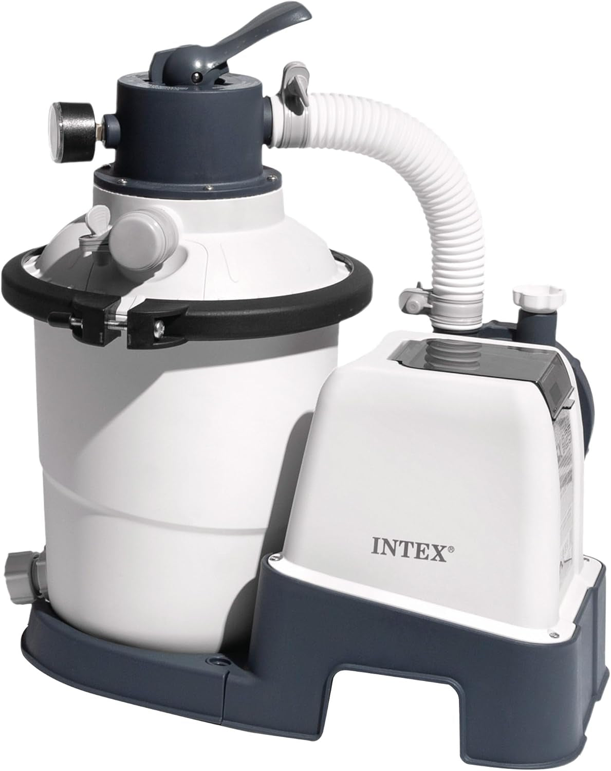 Pompă filtrantă cu nisip Intex 26642 Krystal Clear cu RCD, debit de apă 3500 l/h, debit sistem 2000 l/h, plastic, alb