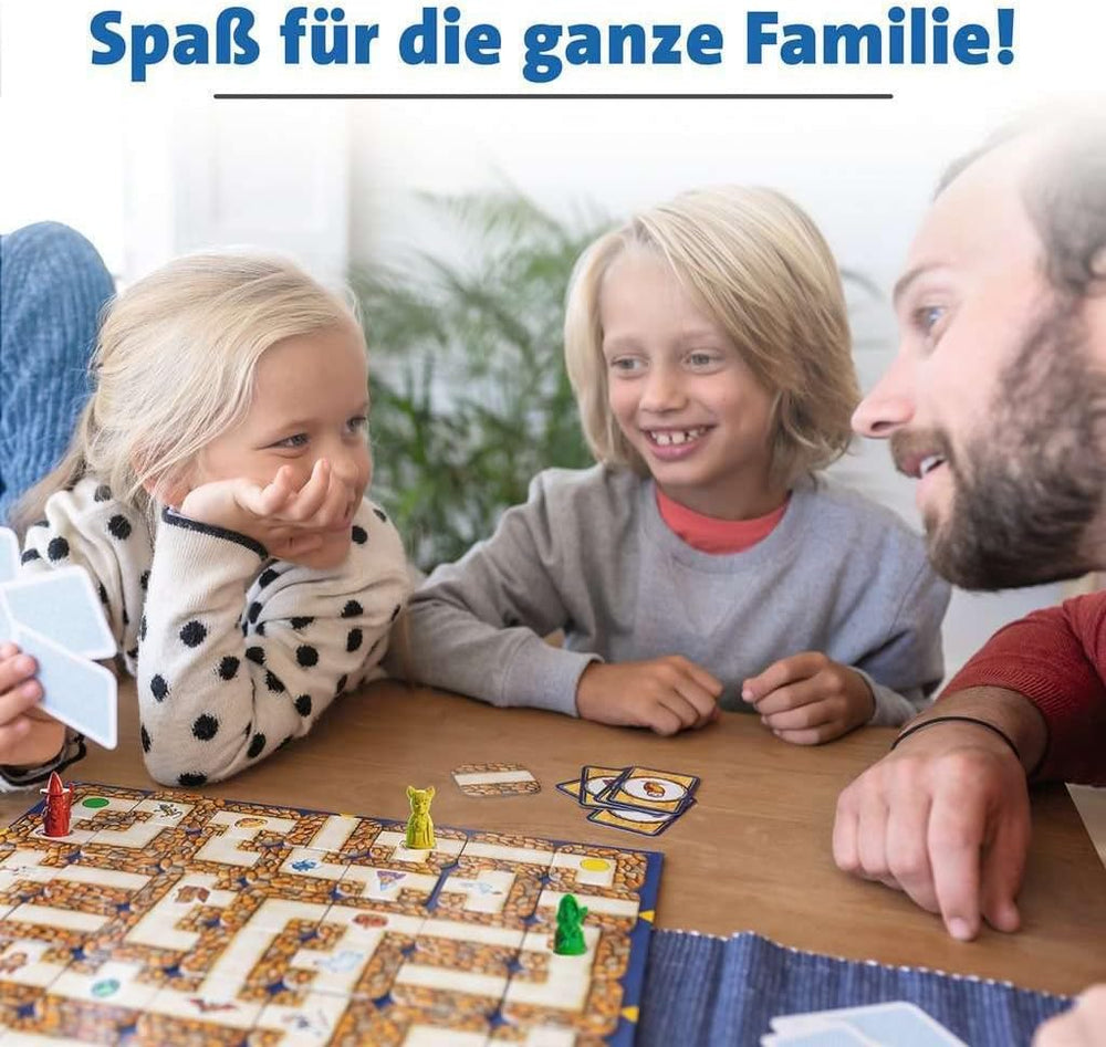 Ravensburger Family Game 26955 - Labirintul Nebun - Joc de Petrecere - Joc clasic pentru 2-4 jucători, joc de societate pentru vârste de 7 ani și peste