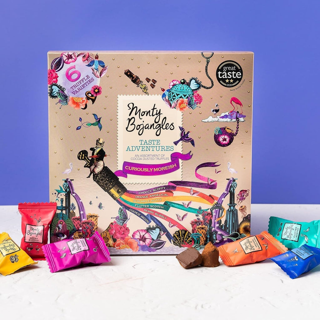 Monty Bojangles Taste Adventures Sortiment de ciocolată cu praf de cacao, 315 grame Bomboane de Ciocolata Naty Shop