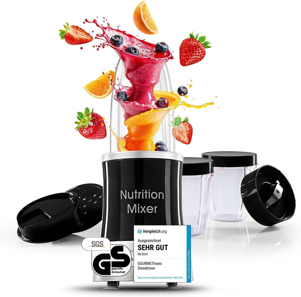 Gourmetmaxx Mr Magic Blender, Smoothie Maker mit XXL Naty Shop Zubehörpaket