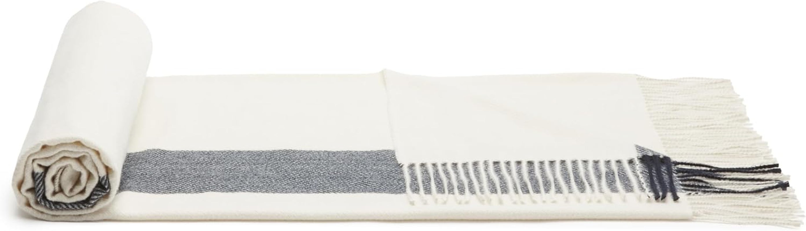 Amazon Basics Throw Blanket, ușor, poliester reciclat, cameră Decor Cosy Blanket, 127 X 152 Cm, alb fildeș cu model albastru Check Paturi si Cuverturi Besuche den Amazon Basics-Store
