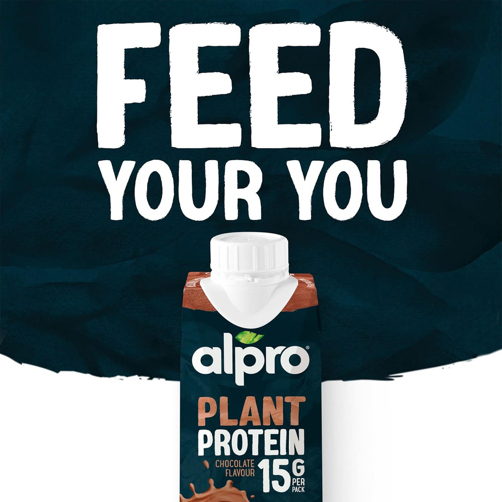 Alpro Proteindrink Schokoladengeschmack – Vegan und milchfrei – Ohne Süßstoffe – Von Natur aus laktosefrei – Reich an Ballaststoffen, Calcium und Vitaminen – 15 x 250 ml – Haltbar