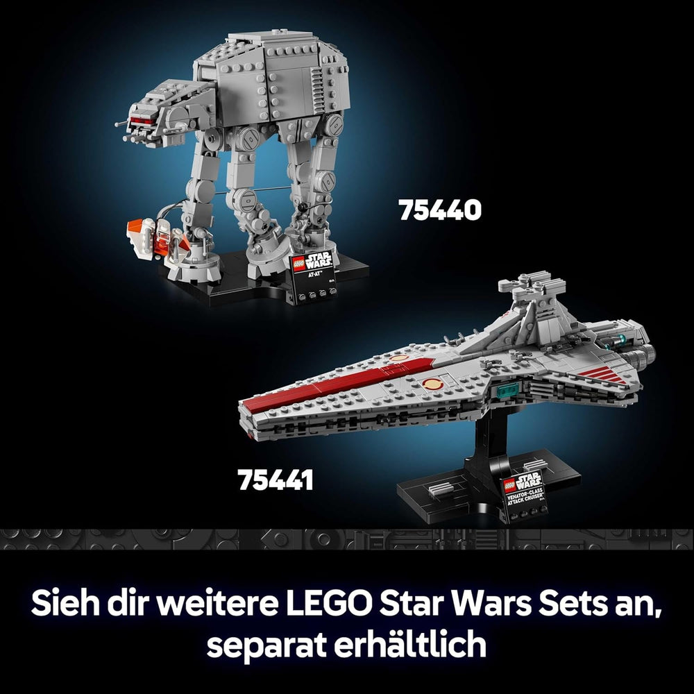 LEGO Star Wars 75440 AT-AT - Modellbau Set für Erwachsene - Mit Snowspeeder, Ständer & Namensschild - DIY Deko fürs Regal - Geschenk zum Vatertag für Fans von Das Imperium schlägt zurück