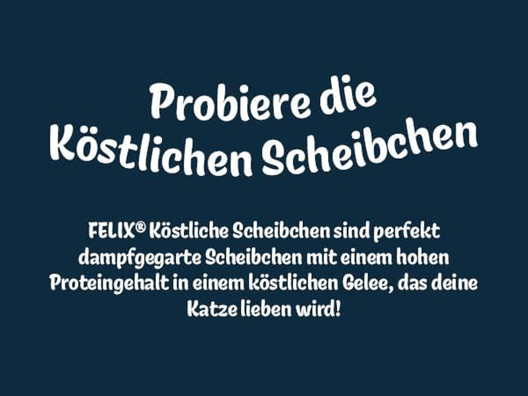 Felix Delicious Hrană umedă feliată pentru pisici în jeleu, varietate de arome de la apă, pachet de 6 (6 x 10 pliculețe a câte 80g fiecare)