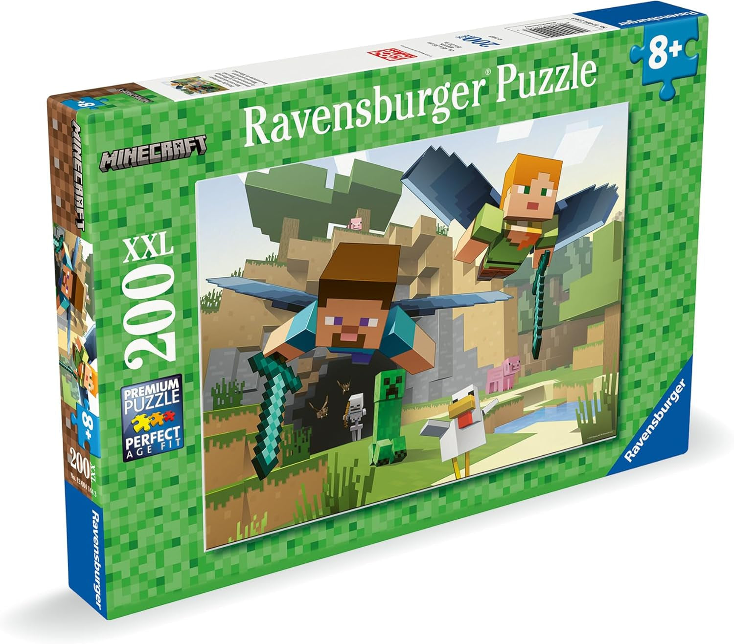 Puzzle pentru copii Ravensburger - 12004144 - Minecraft - Puzzle Minecraft pentru copii de la 8 ani, cu 200 de piese în format Xxl, Cadouri Minecraft Puzzle Naty Shop