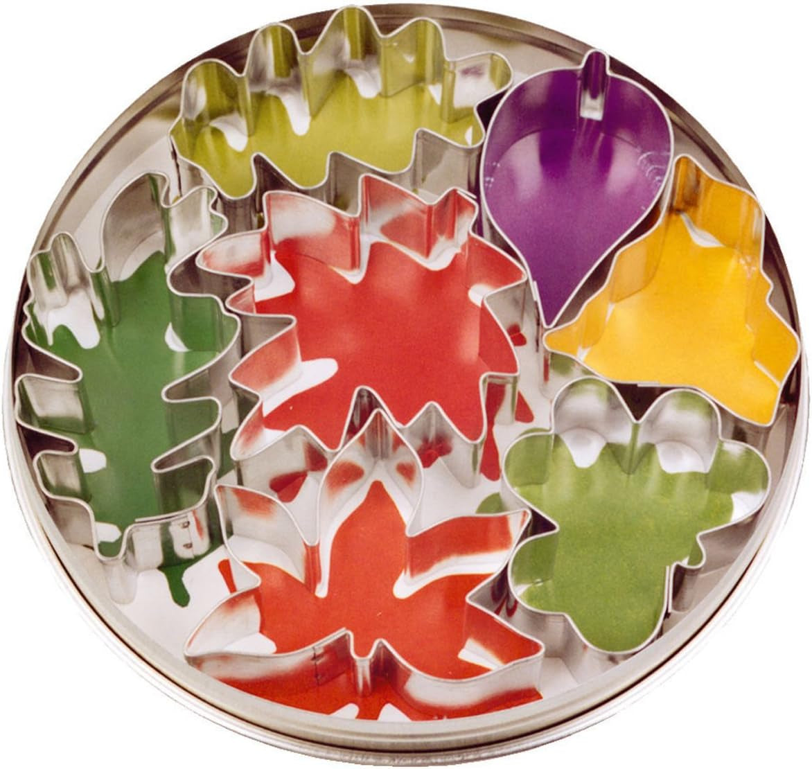 Städter 023338 Formă de biscuiți cu 7 frunze, tablă de oțel, 4,5 - 6,5 cm, argintiu