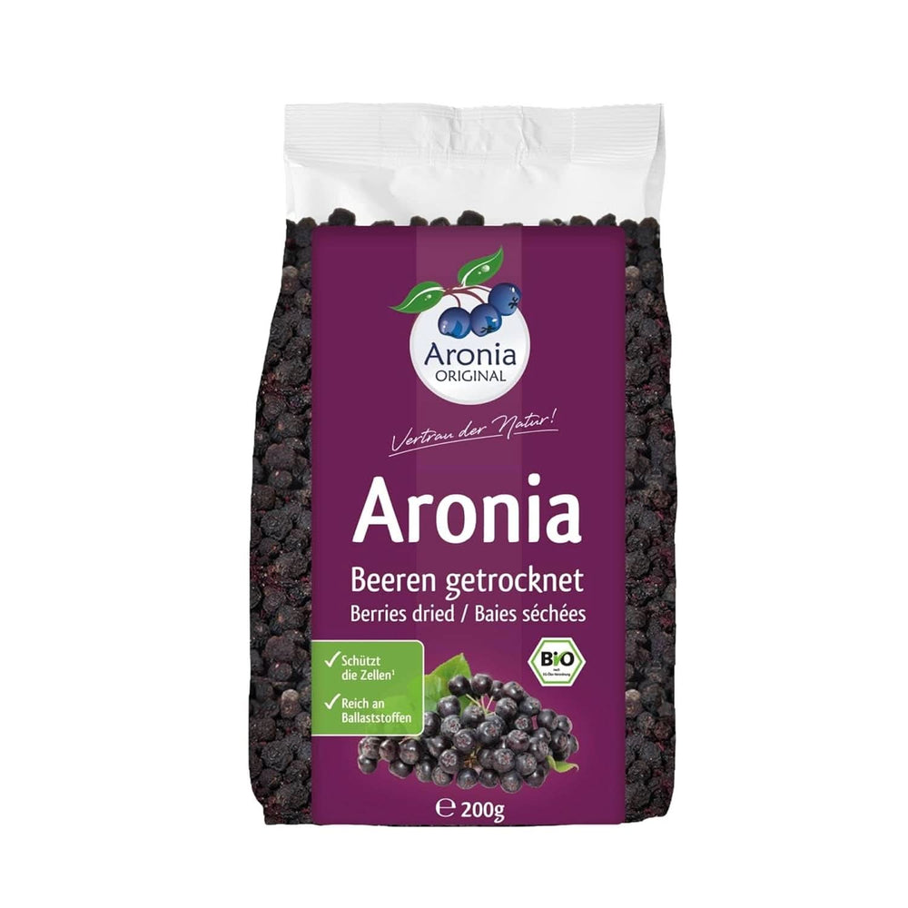 Aronia ORIGINAL, Dehydrierte Aroniafrüchte, ohne Konservierungsstoffe, ohne Zuckerzusatz, 500 Gramm Naty Shop dehydrierte Produkte 200 Gramm