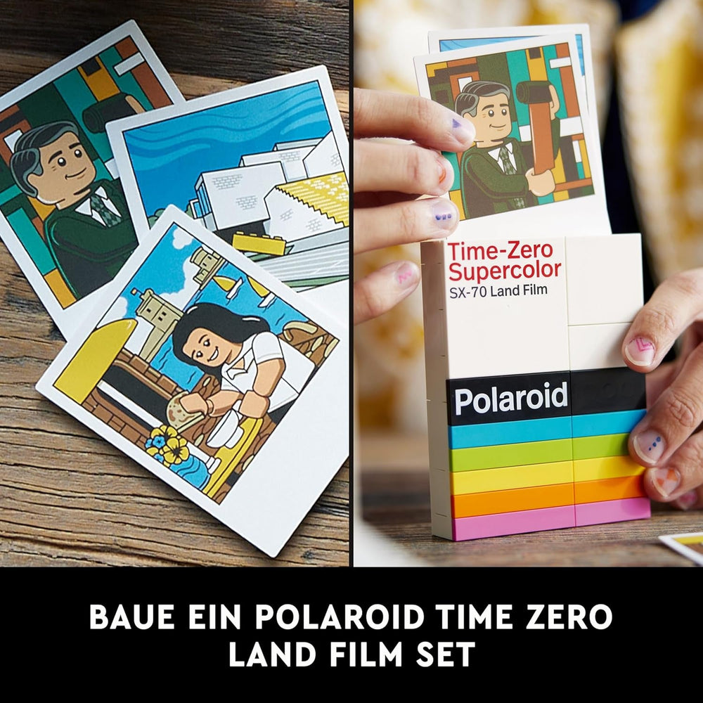 LEGO Ideas Polaroid OneStep SX-70 Kamera-Set für Erwachsene, Sammlerstück mit authentischen Details, kreative Beschäftigung, Fotografie-Geschenke für Männer, Frauen, Ihn, Sie & Teenager 21345