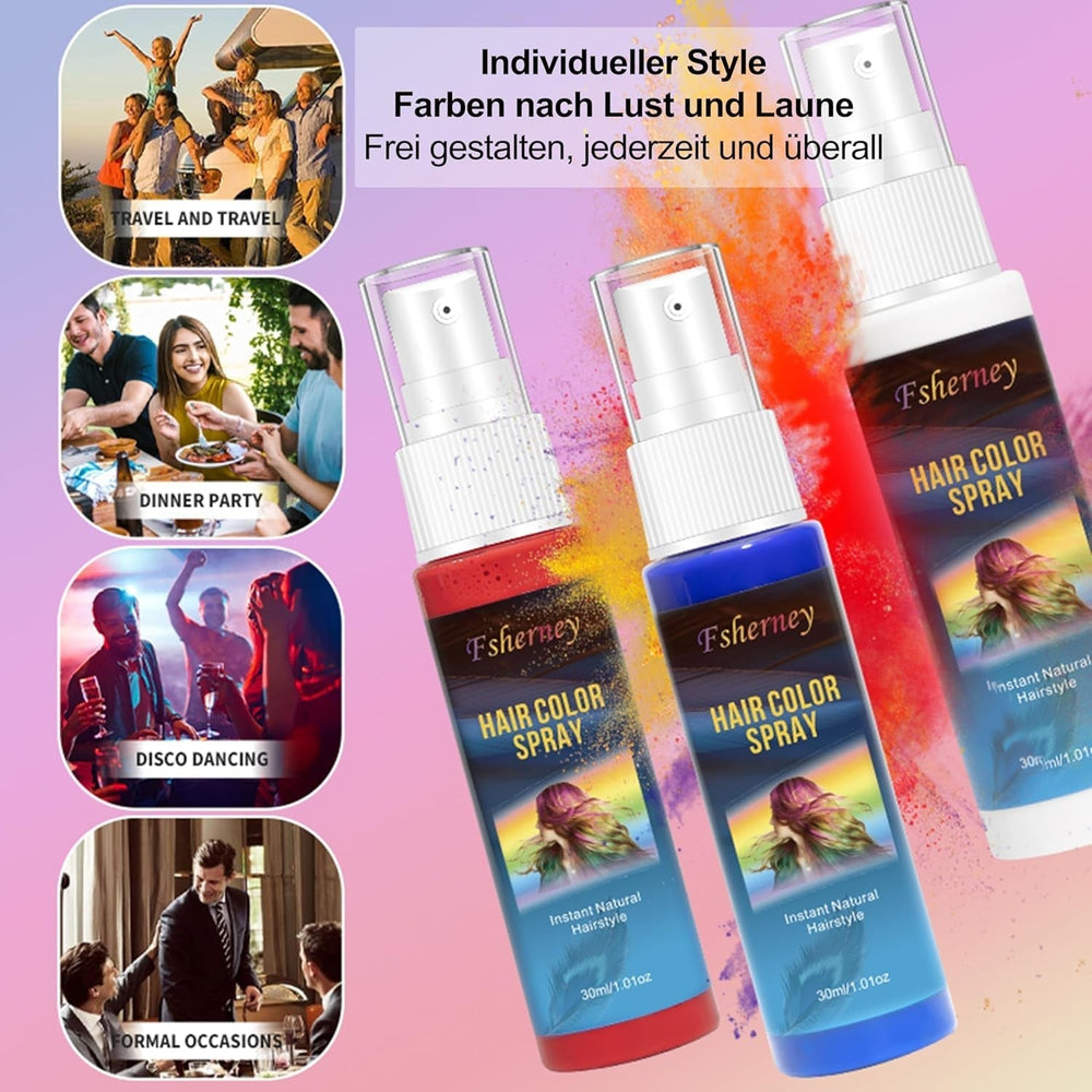 Hairspray Colour - 30ml Spray temporar de culoare pentru păr verde, vopsea de păr naturală Spray temporar de culoare pentru păr, vopsea de păr lavabilă pentru păr pentru petrecere Cosplay Halloween (verde) Vopsea pentru par Naty Shop