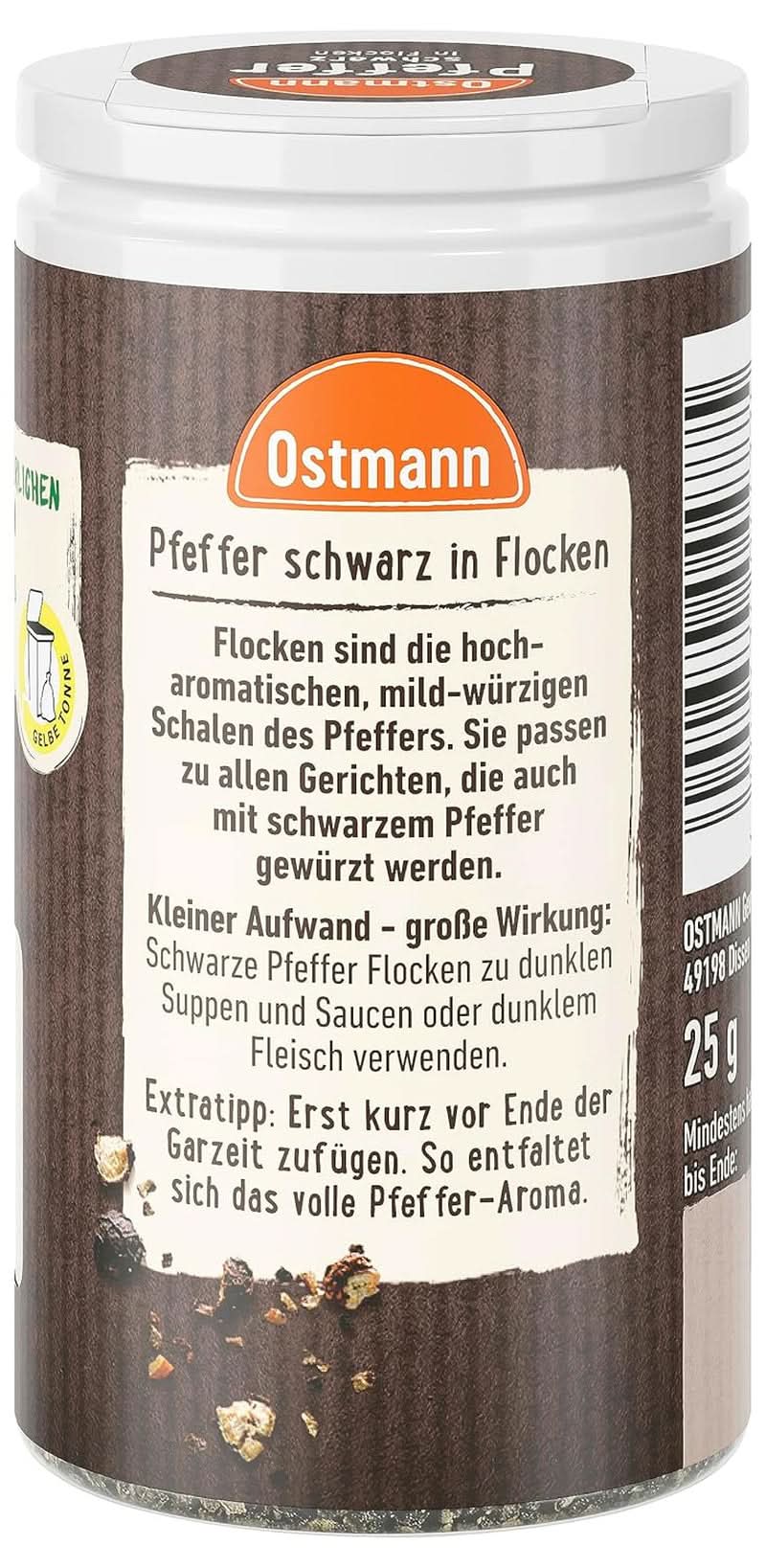 Ostmann - Fulgi de piper negru, 25 grame Condimente Naty Shop