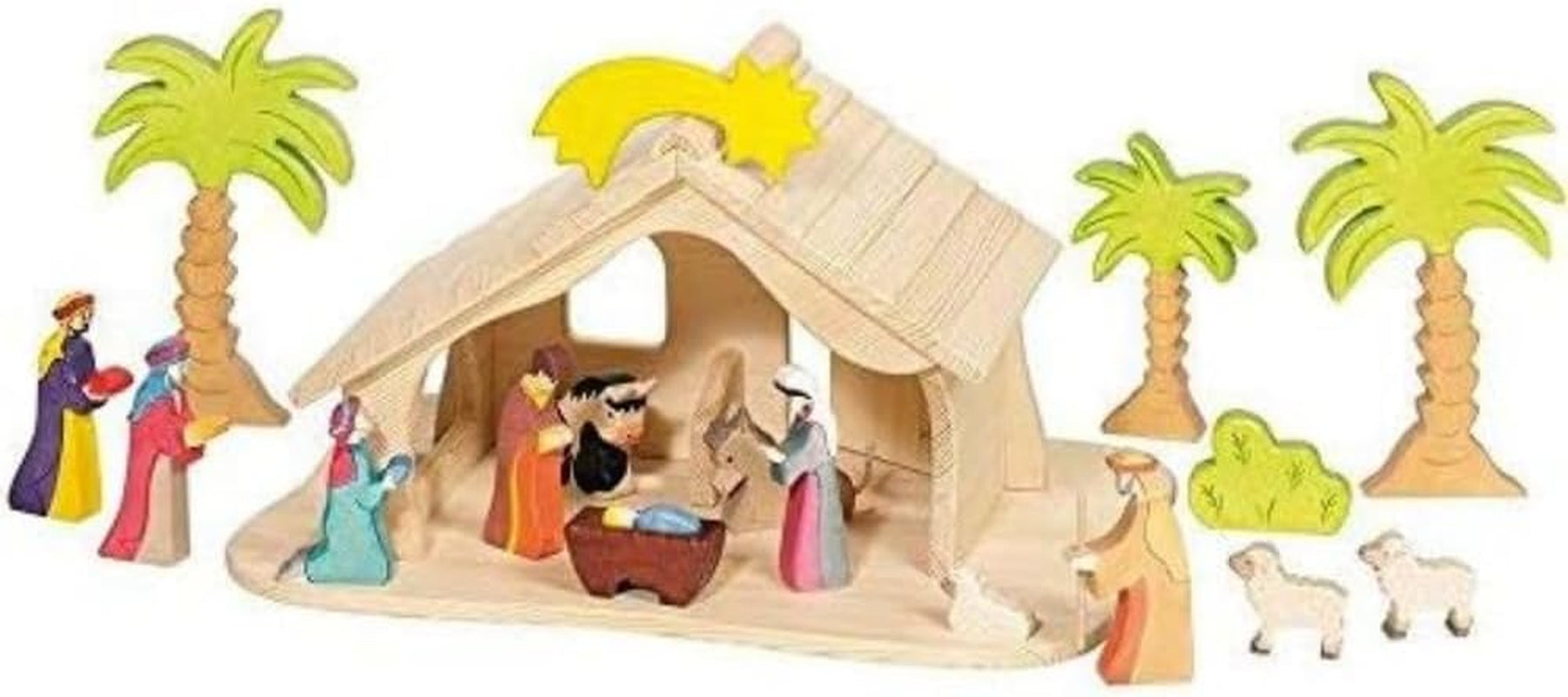 Casă de păpuși Holztiger cu stea de Crăciun (fără figurine, fără brazi)