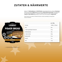 Layenberger Prower Bread Walnut, Eiweiß- Und Ballaststoffquelle, Ohne Konservierungsmittel, Ohne Hefe, Ohne Mehl, Mit 14G Protein Pro 100G, (1 X 500G) Mischung zum Backen und Kochen Naty Shop