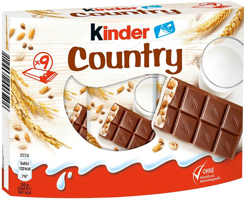 Batoane Kinder Country, 9 batoane, 212 g