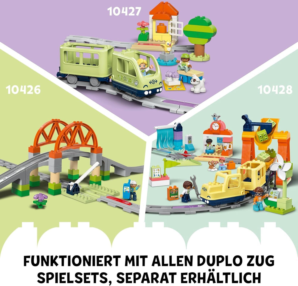 LEGO DUPLO Eisenbahntunnel und Schienen – Erweiterungsset - Lernspielzeug für Kleinkinder – 10-teilige Bahnstrecke mit Trichter und Weiche – Geschenk für Jungen & Mädchen ab 2 Jahren - 10425
