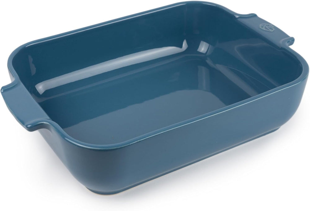 Peugeot Appolia Rechteckige Auflaufform Mit Griffen, Keramik, Schiefer / Grau, 7.2X31X21.7 Cm, Fassungsvermögen: Ca. 2 L, 60060 Formen und Backbleche Naty Shop Hellblau