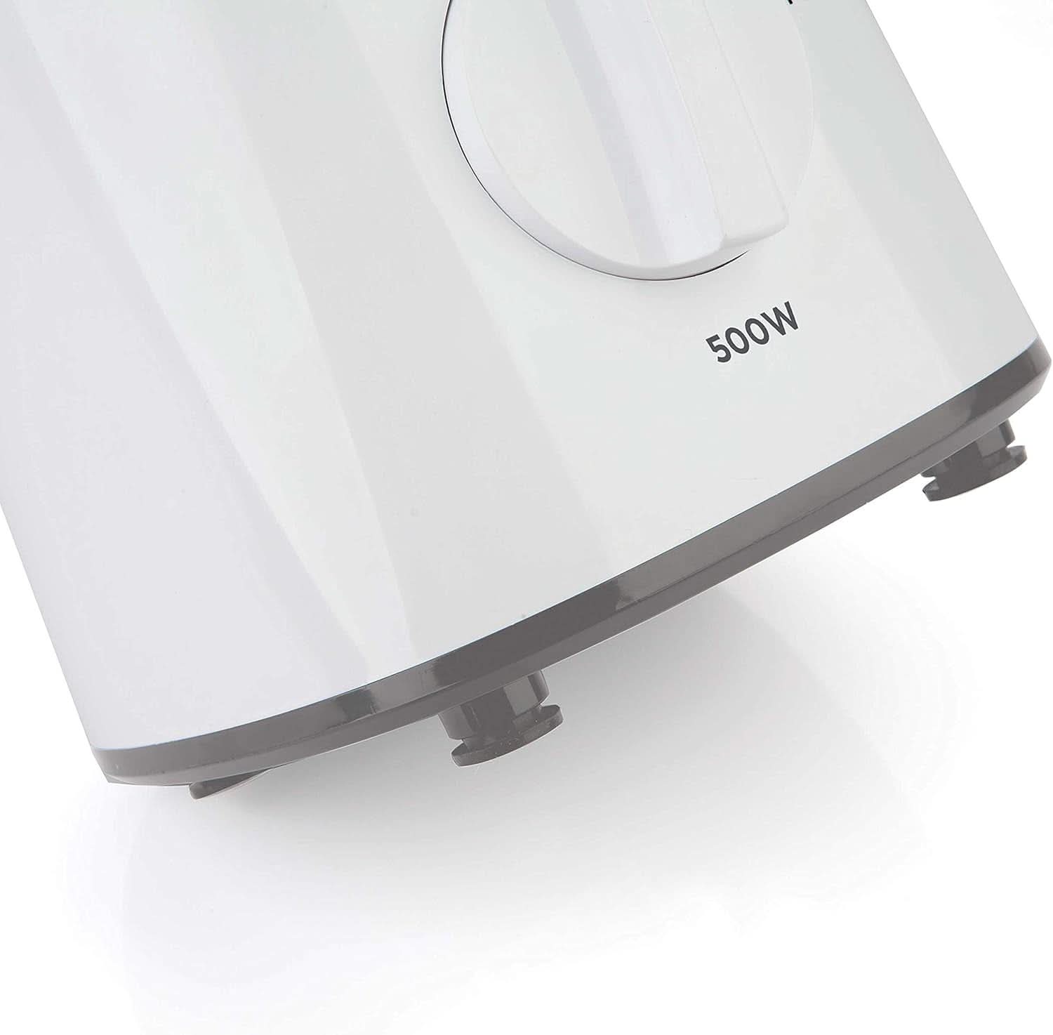 BLACK+DECKER Standmixer | 500W | 2 Geschwindigkeiten | Pulse-Funktion | Glaskrug | 1,5L | Edelstahlmesser Mit 4 Klingen | Herausnehmbar Und Leicht Zu Reinigen | Weiß Und Grau Bucatarie Naty Shop