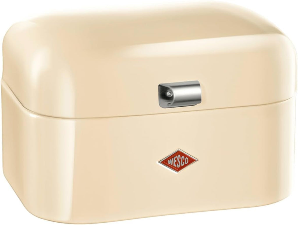 Coș de pâine WESCO Single Grandy în culoarea verde mentă, tablă de oțel acoperită cu pulbere, găuri de ventilație și mâner robust Cutii depozitare alimente Naty Shop Migdale