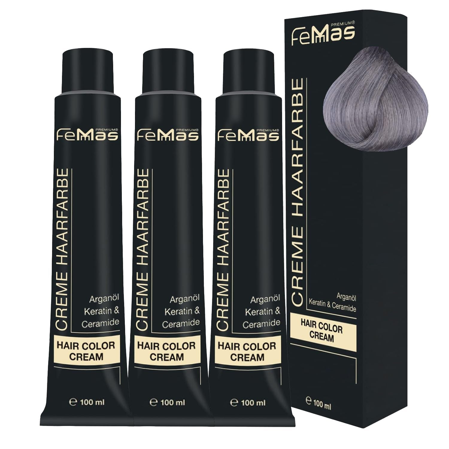 FemMas Hair Colour Pure & Mix Red I Cremă profesională cu ulei de argan, keratină și ceramide I Ca o vopsea de păr permanentă sau nuanță pentru rezultate radiante, de lungă durată I 100 ml
