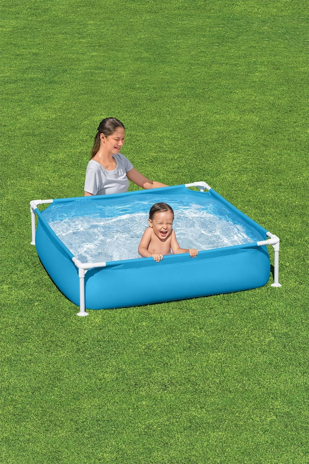 Piscină Bestway My First Frame 122 x 122 x 30,5 cm, albastră, dreptunghiulară