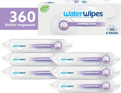 Water Wipes Baby-Reinigungstücher, 360 Tücher (6er-Pack), mit 99 % Wasser und Pflanzenextrakten Baby-Feuchttücher Naty Shop