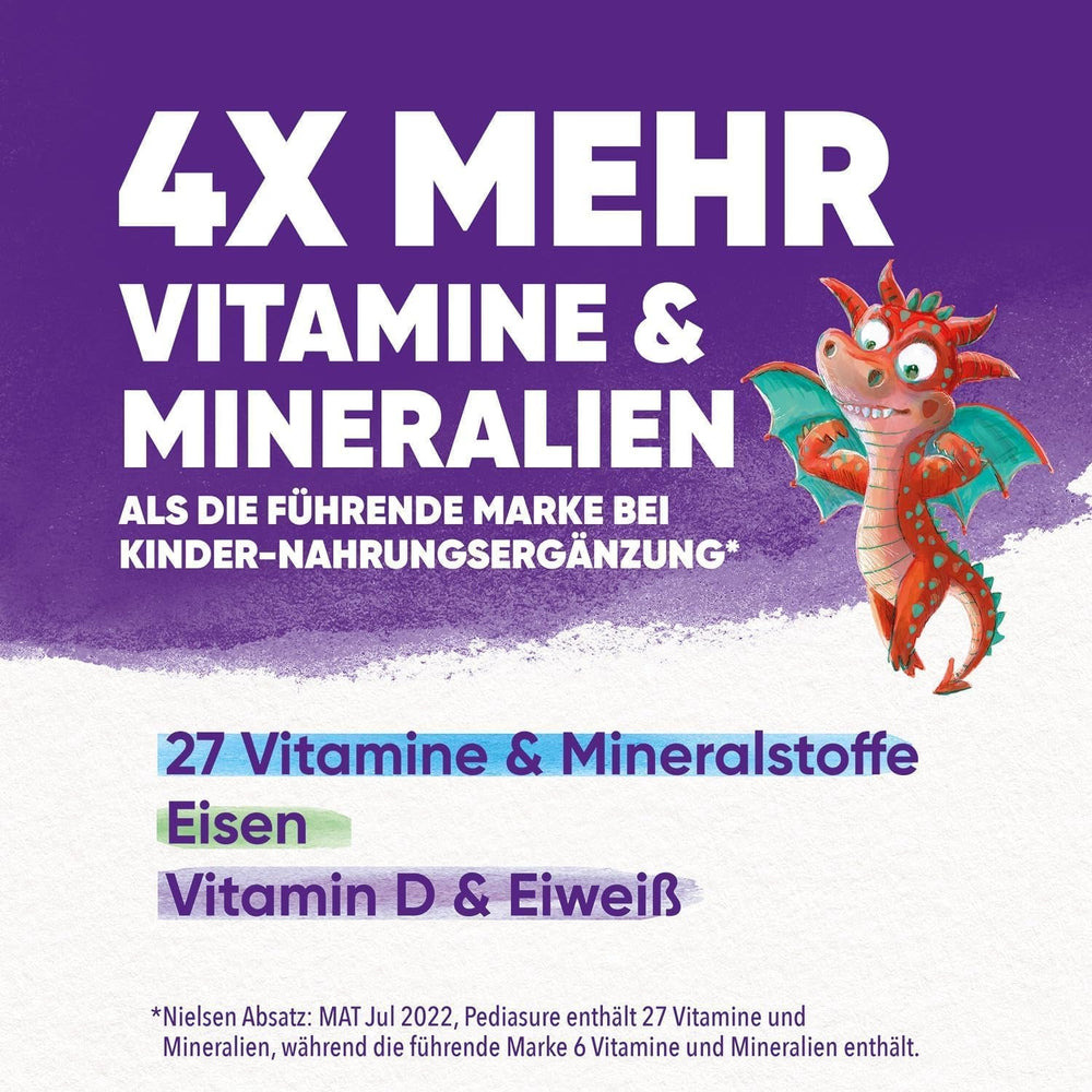 Pediasure Kids Dragon Power Chocolate 400g | Shake delicios ca supliment nutritiv pentru copii de la 1 an | Cu 27 de vitamine și minerale, proteine și complex triplesure | Ambalajul poate varia