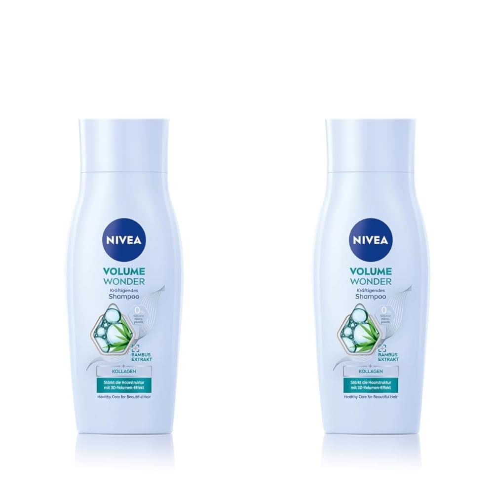 NIVEA Volume Wonder Kräftigendes Shampoo, Volumenshampoo, 50 ml Dusche und Bad Naty Shop 2 x 50 ml
