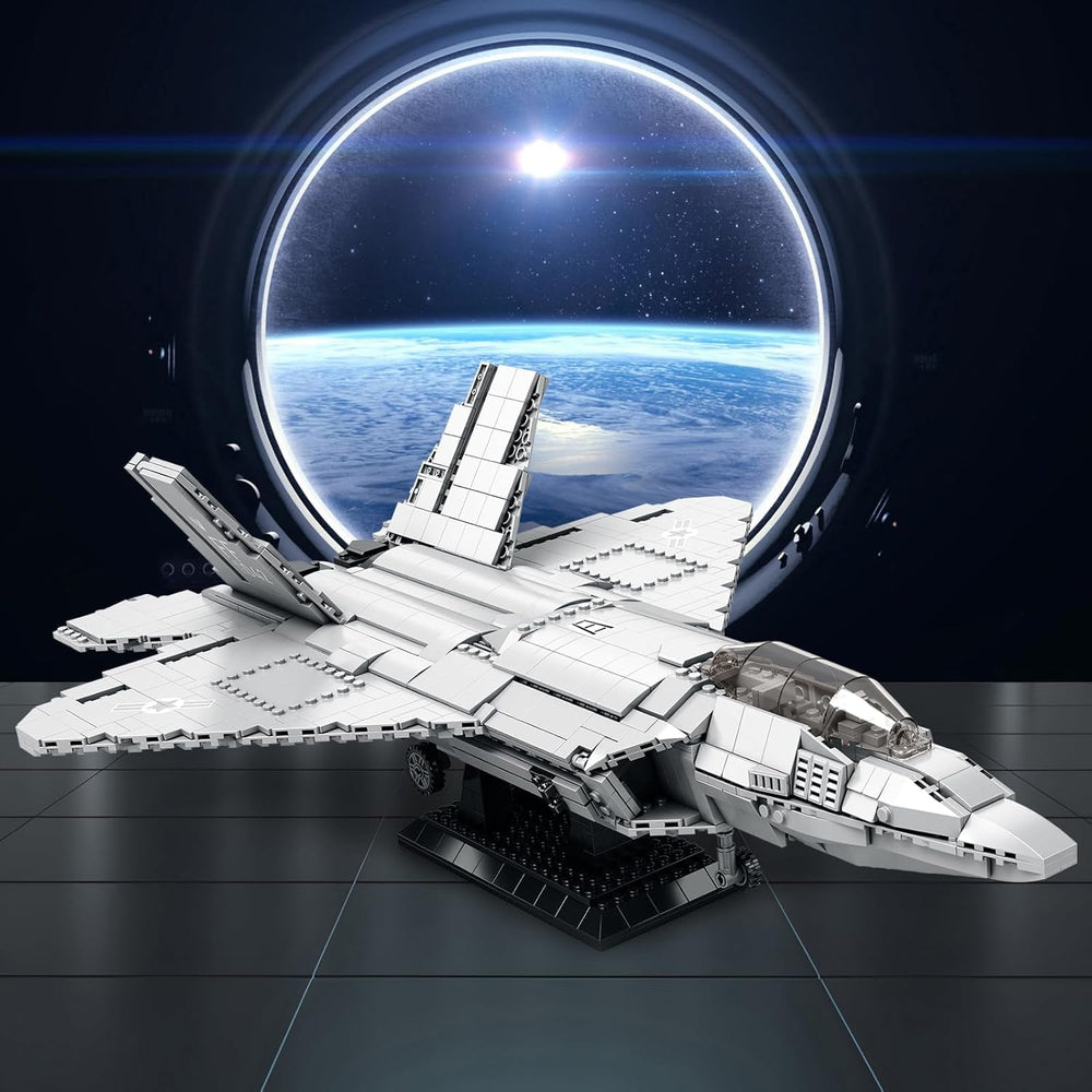 JMBricklayer F-22 Raptor Kampfjet-Bausteinset, Militärflugzeug-Spielzeug-Armee-Bausets, Spielzeuggeschenke für Kinder ab 14 Jahren, Erwachsene und Militärfans 60003