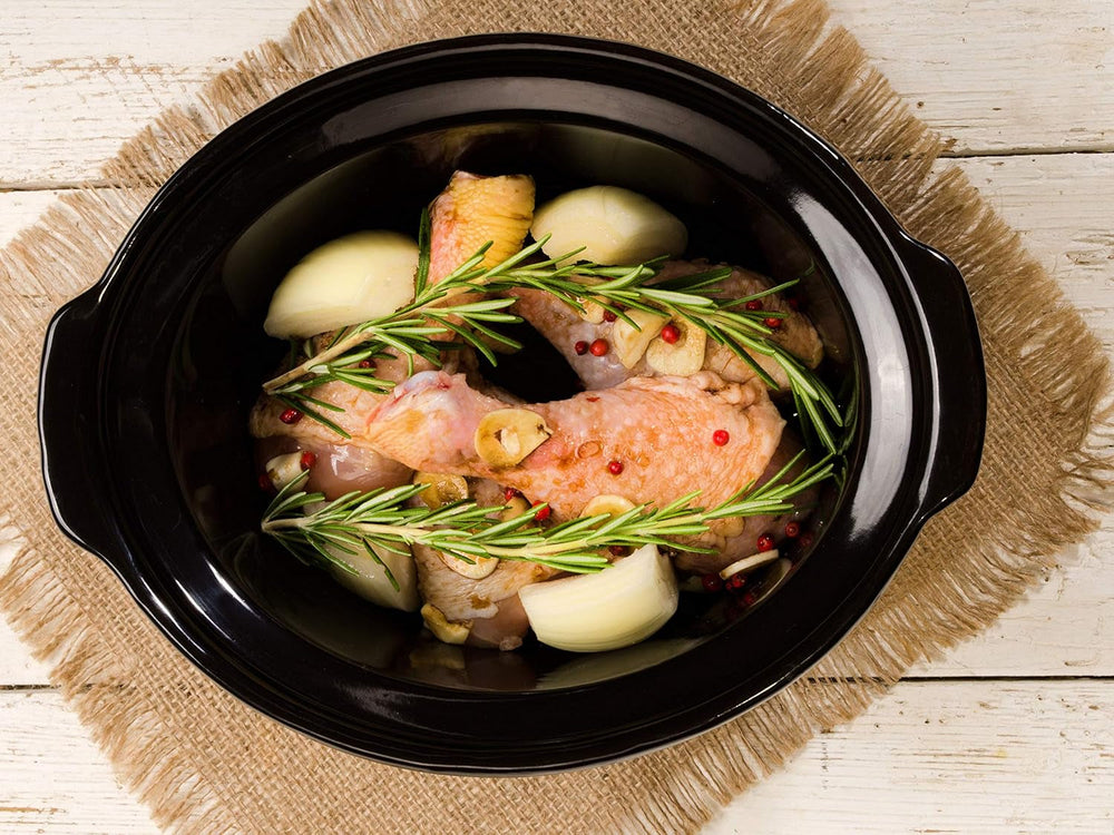 Beper BC.510 Slow Cooker, 280 W, 4,5 Liter, Keramikglas, Schwarz und Stahl Slow Cooker Naty Shop