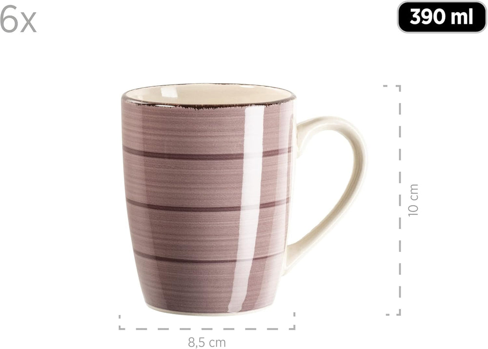 MÄSER 931950 Frühstücksservice Bel Tempo II für 6 Personen im Vintage-Look, handbemalte Keramik. Geschirrsets Naty Shop