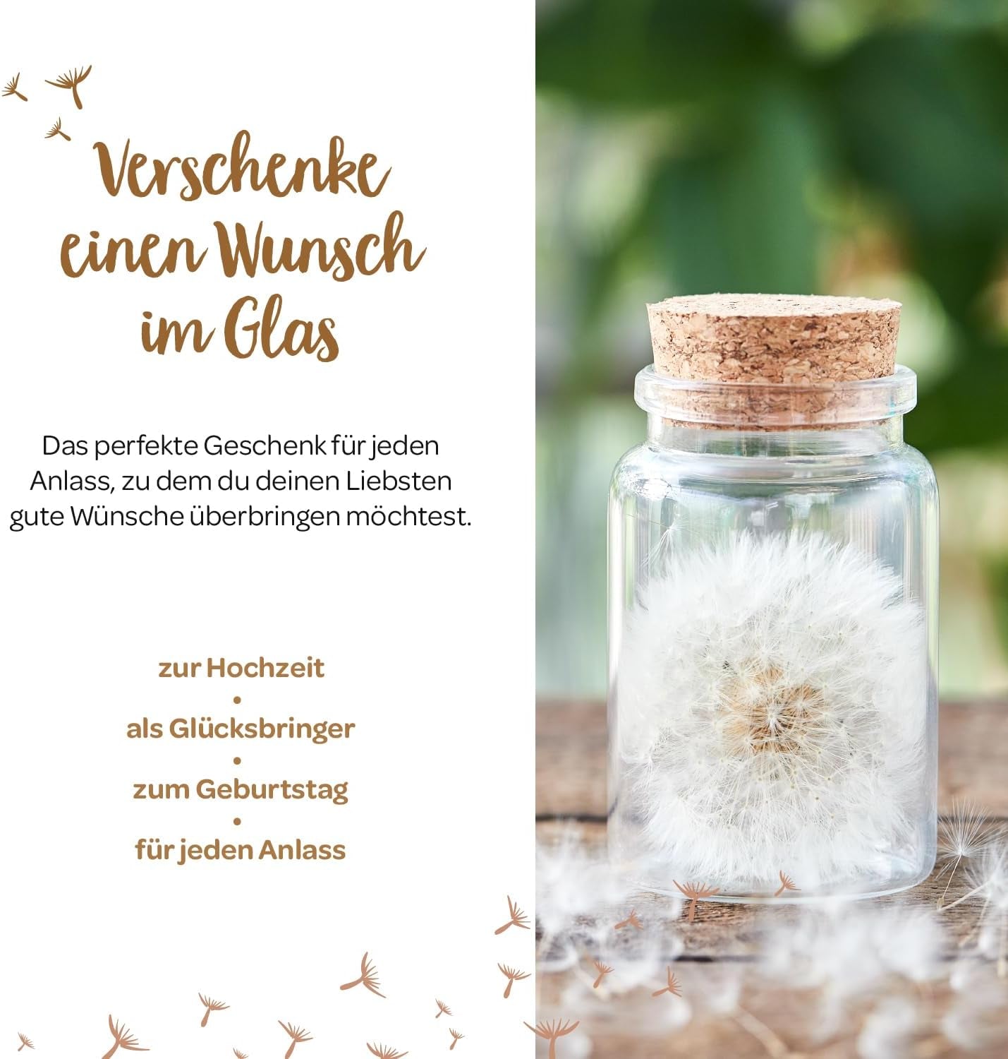 Die Stadtgärtner – 3X Wunscherfüller I Echte Pusteblume Im Glas I Ewig Haltbar I Perfekte Geschenkidee Für Jeden Anlass I Geschenke Für Frauen & Freundin