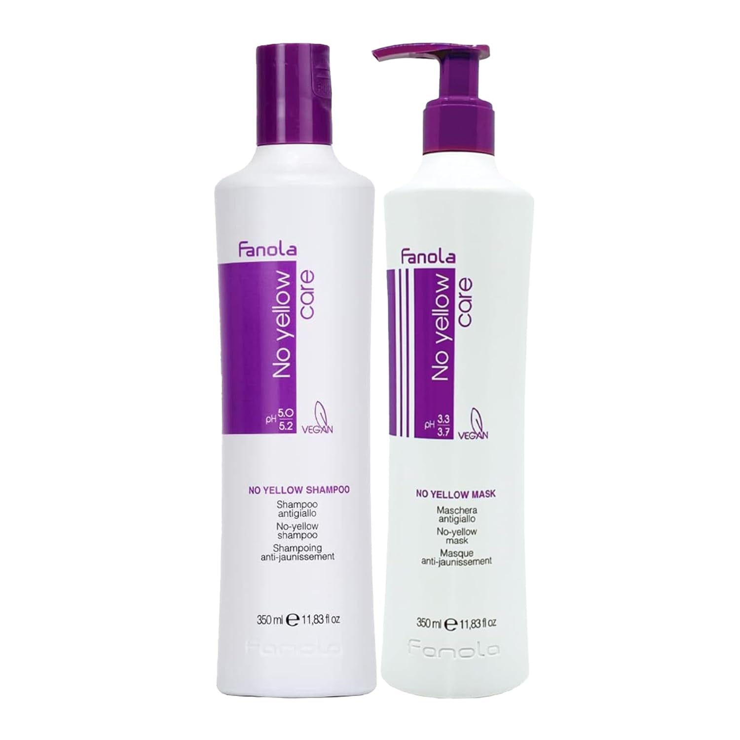 Fanola No Yellow Silver Shampoo gegen gefärbtes Haar mit Flecken. Fanola Shower and Bath 350 ml. Fanola No Yellow Mask Pack